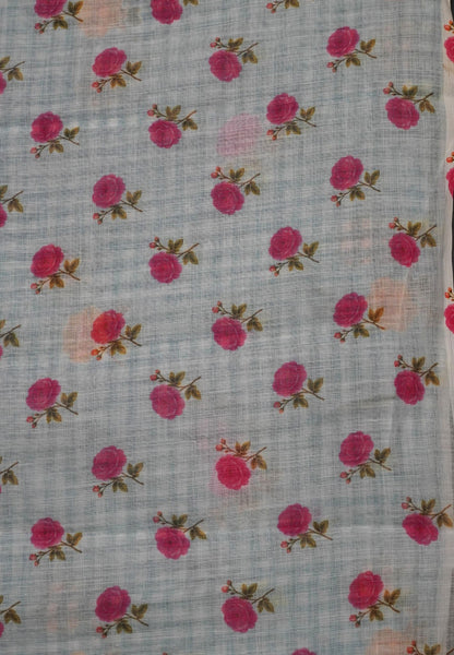 Linen Saree - Checks Yellow