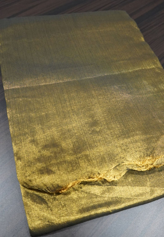 Tissue Silk Saree- Mehandi Green