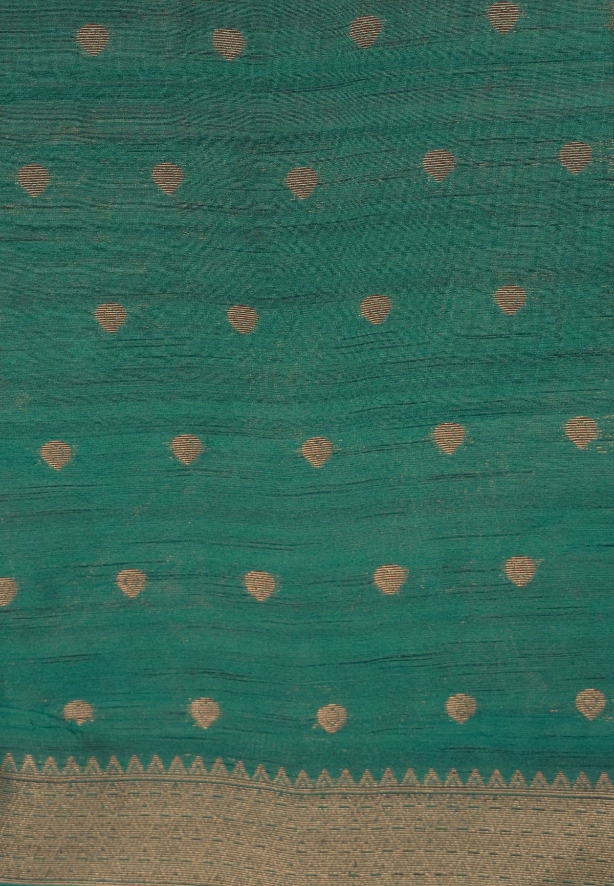 Semi Raw Silk Saree-Navy Blue in Antique Silver Zari Butta with Tower Border
