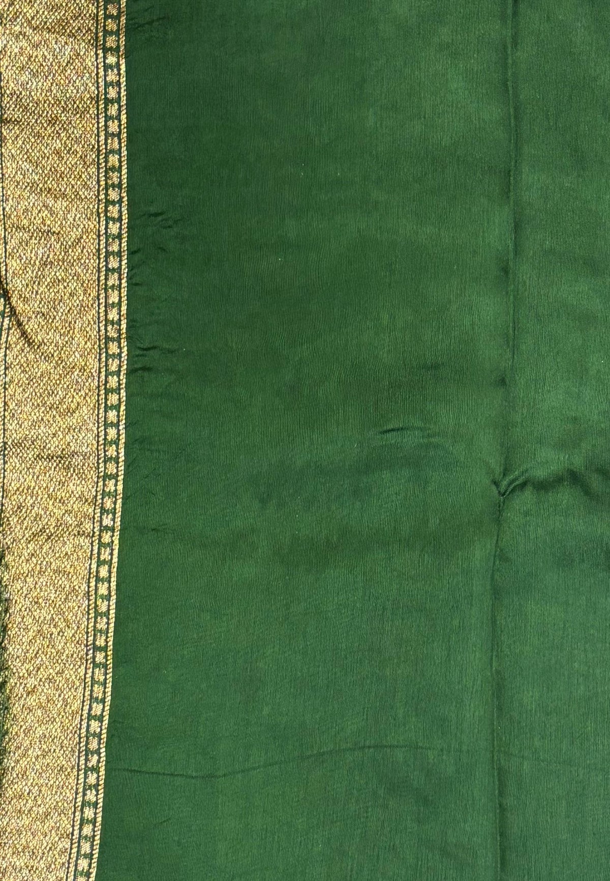 Kattan Silk Saree-Green in Floral Vine Zari Border