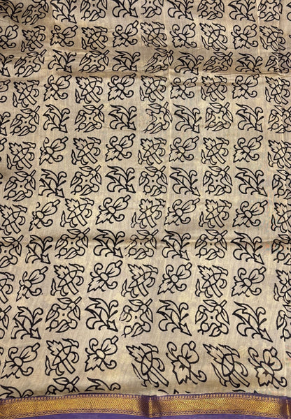 Pure Maheshwari Silk Cotton Saree-Black