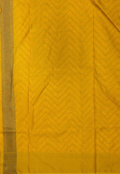 Banarasi Saree-Yellow In Zigzag Zari Border
