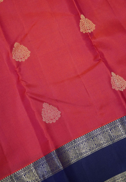 Pure Kanchipuram Silk Saree-Red with Retapett Border