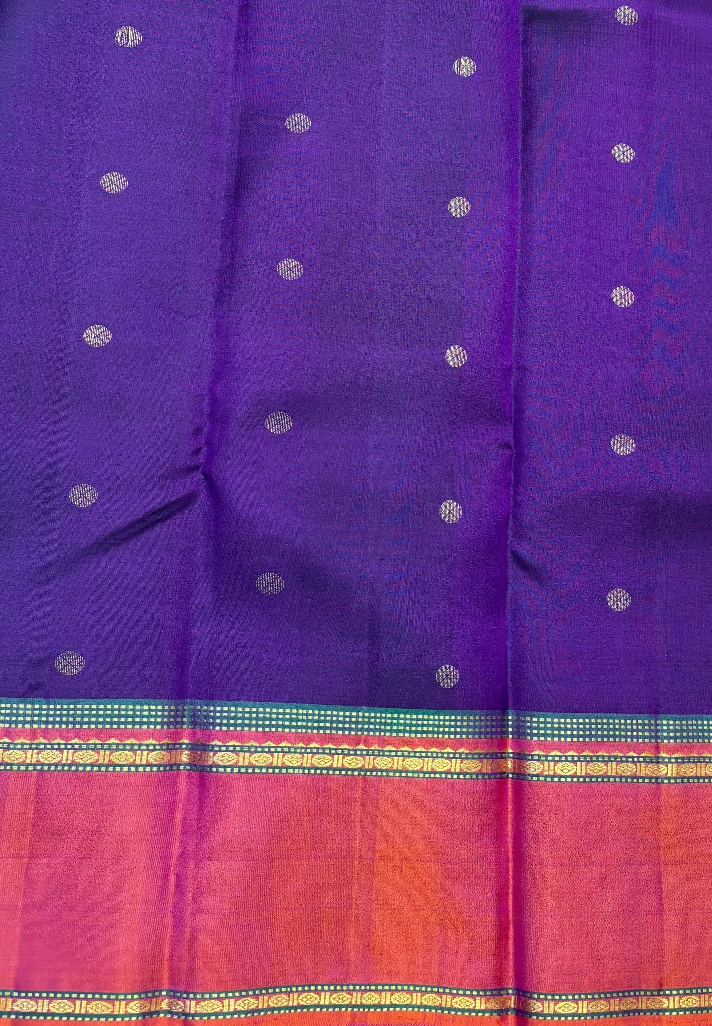 Pure Kanchipuram Silk Saree-Wine with Contrast Rettapet Border