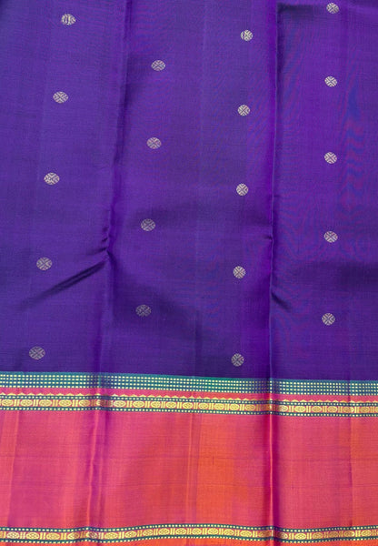 Pure Kanchipuram Silk Saree-Wine with Contrast Rettapet Border