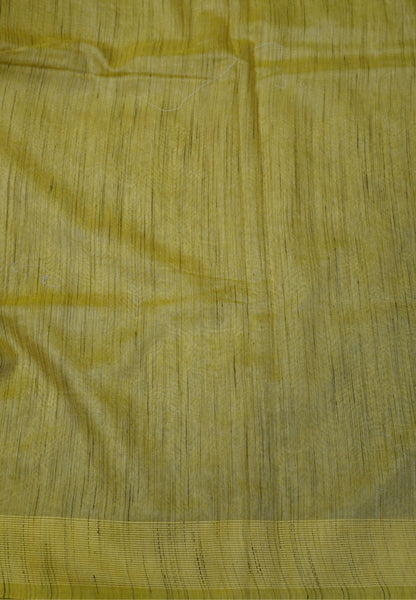 Kota Tussar Saree-Yellow Embroidery