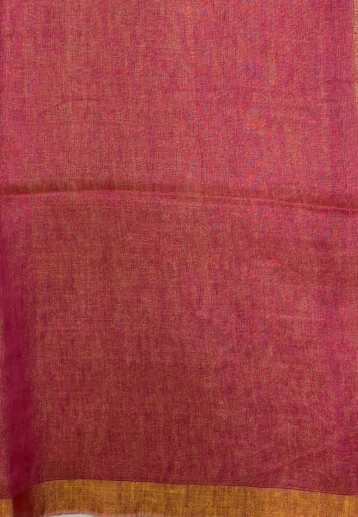 Tissue Silk Saree-Rani Pink In Lotus Motif Border