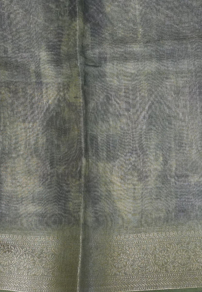 Tissue Kota Saree-Dark Green