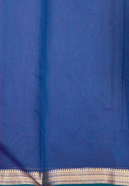 Handloom Cotton Saree-Magenta Pink In Horizontal Stripe Zari With Contrast Border