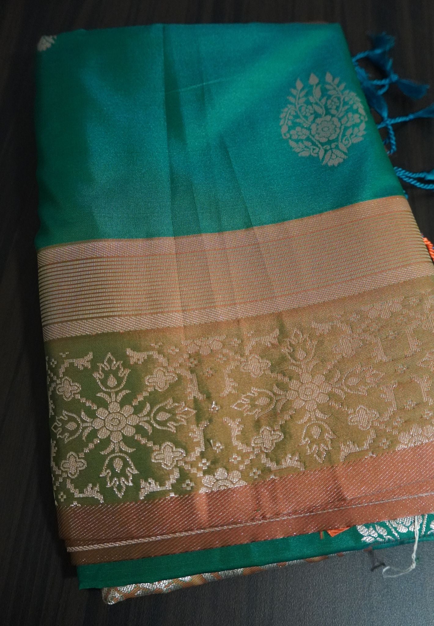 Semi Soft Silk Saree - Forest Green