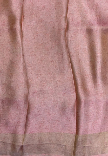 Tissue Silk Saree-Pink In Doll Motif Border