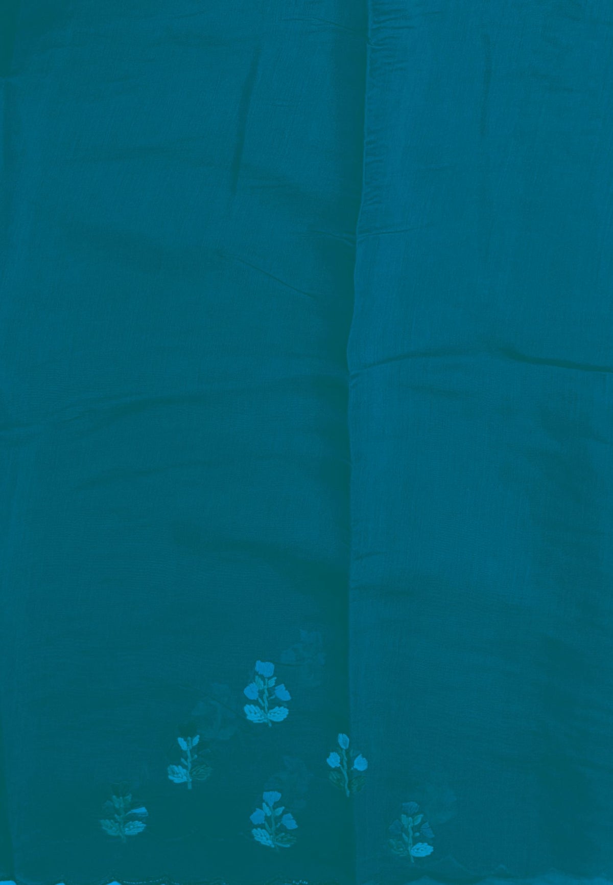 Muslin Saree-Peacock Green In Parrot Motif Border