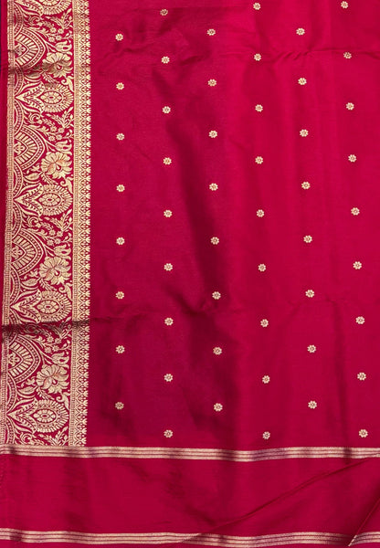 Gaji Silk Saree-Ramar Blue in Butta Retpet Zari with Contrast Border