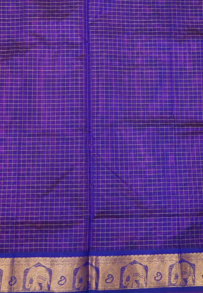 Pure Silk Cotton Saree-Magenta with Contrast Border in Lakshdeepam