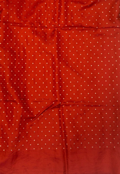 Gaji Silk Saree-Rust Orange with Jumka Zari Butta