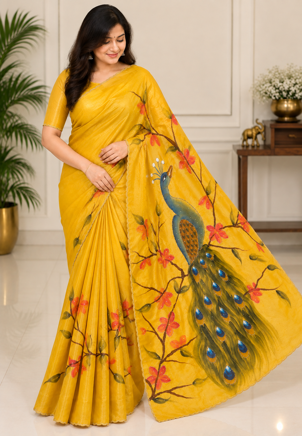 Designer Saree-Yellow