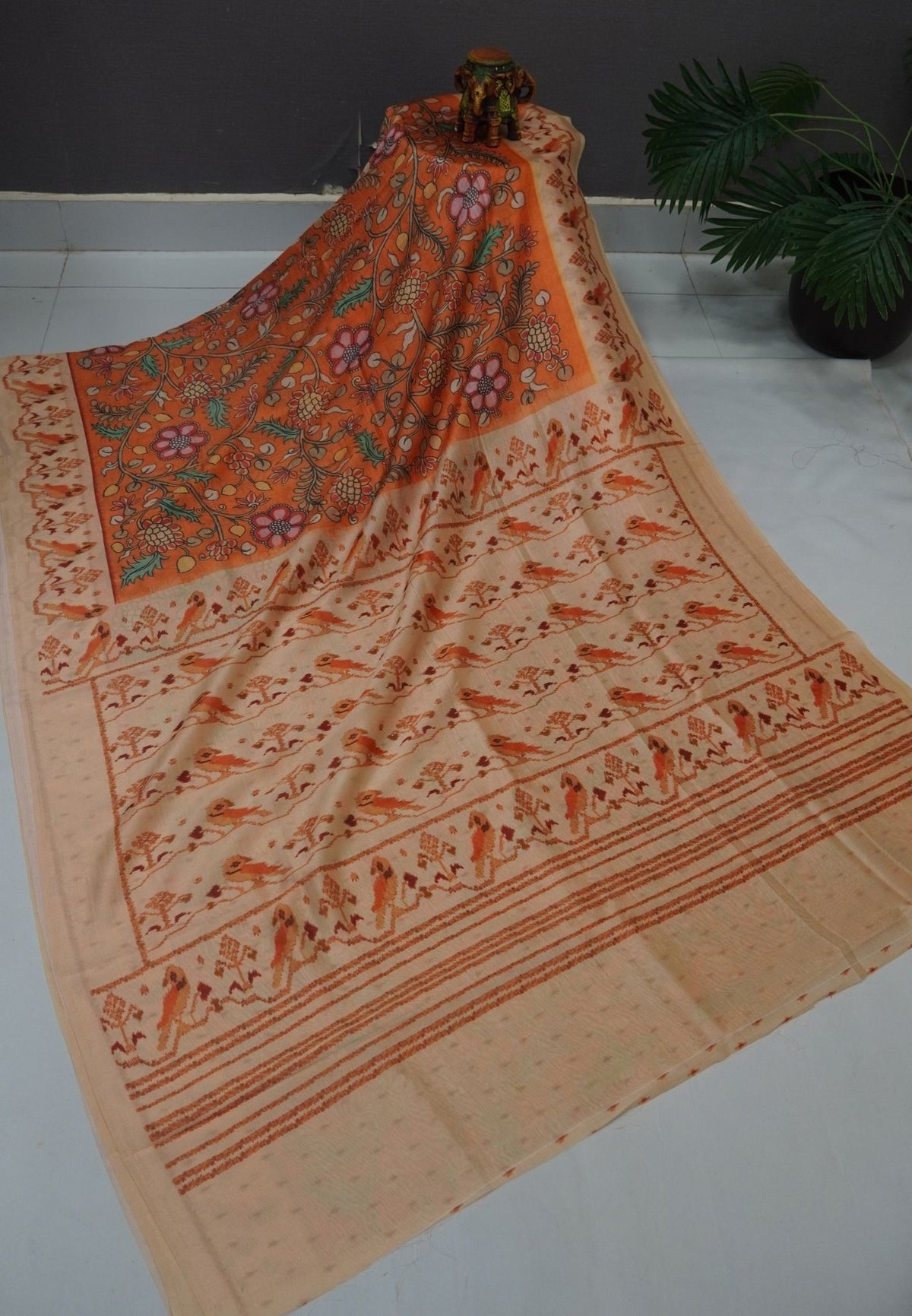 Premium Silk Saree-Orange