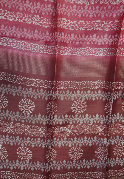 Bhagalpur Cotton Saree-Dark Pink
