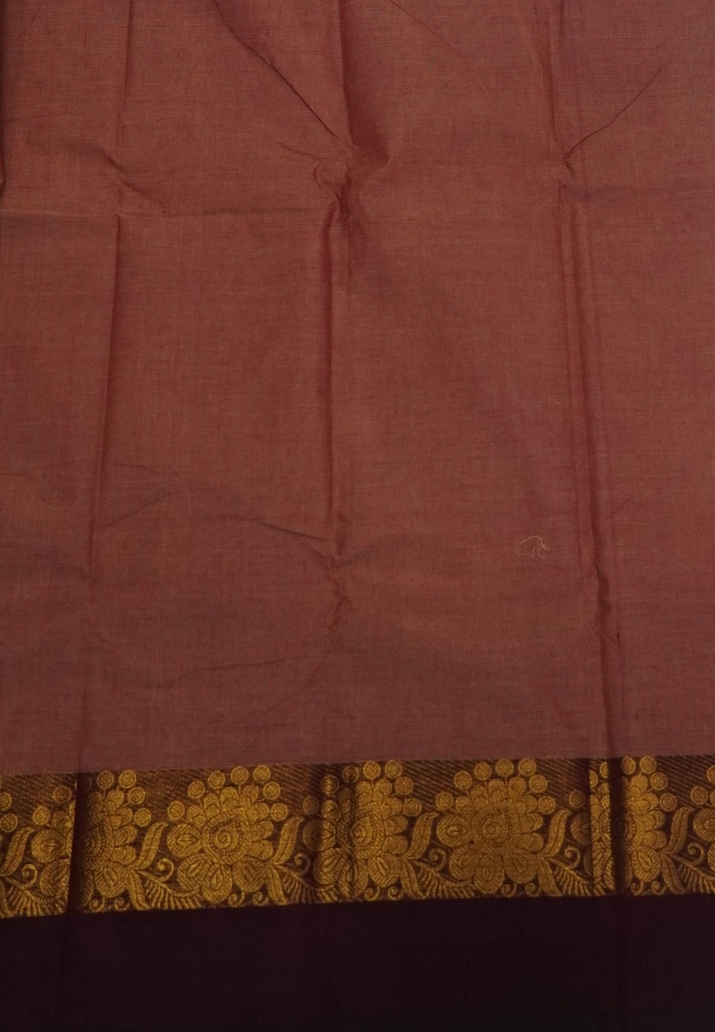Chettinadu Cotton Saree-Muted Brown