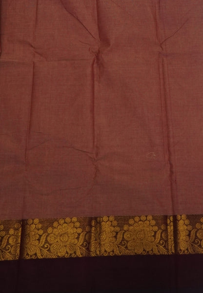 Chettinadu Cotton Saree-Muted Brown