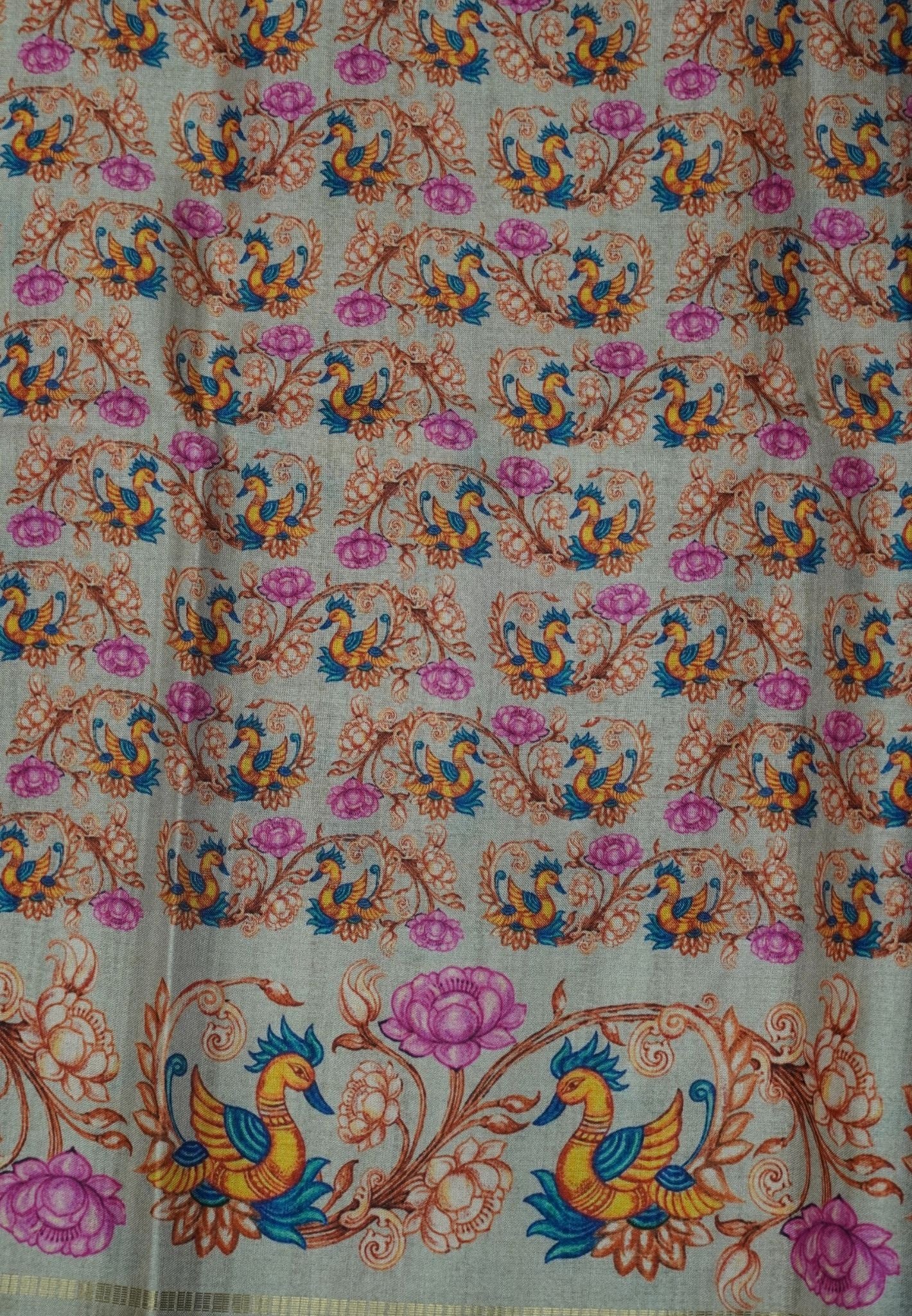 Premium Matka Tussar Saree-Magenta with Tanjore Print