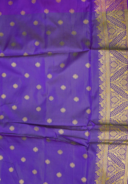 Semi Silk Saree-Peacock Green
