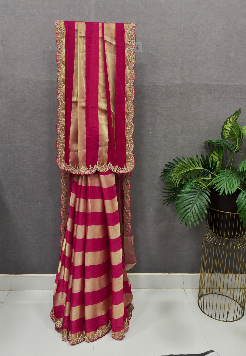 Designer Saree-Rani Pink