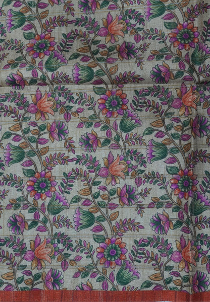 Semi Tussar Saree-Honey