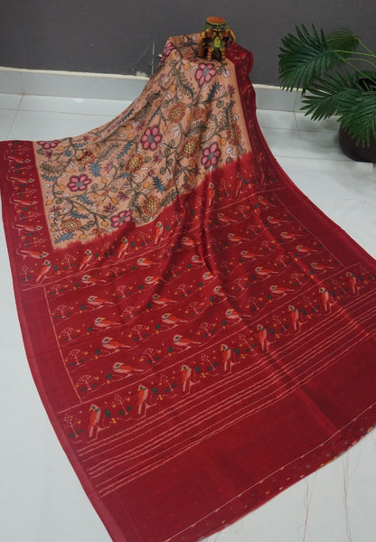 Premium Silk Saree-Pale Orange