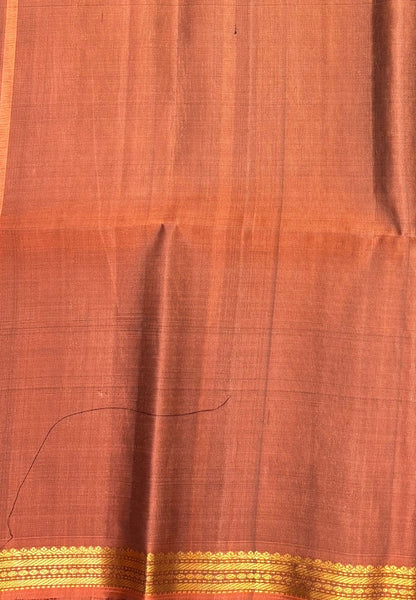 Pure Kanchipuram Silk Saree-Dark Purple in Intricate Paisley Motif Zari Border