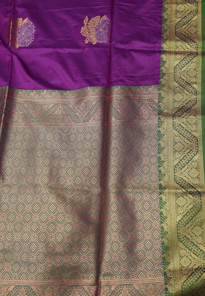 Semi Silk Saree-Magenta