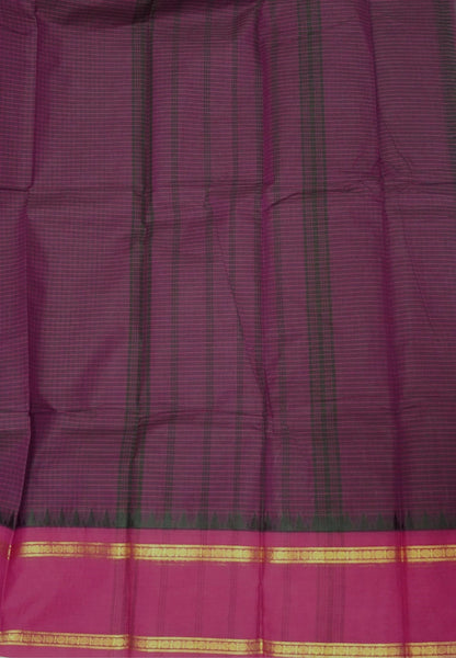 Chettinadu Cotton Saree-Wine with Retapet Border