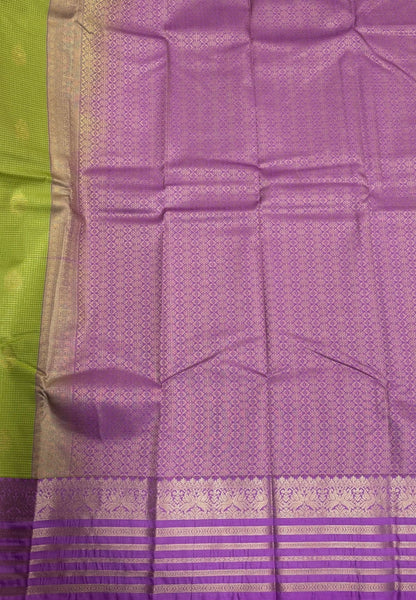 Budget Kanchipuram Saree-Pista Green with Contrast Border