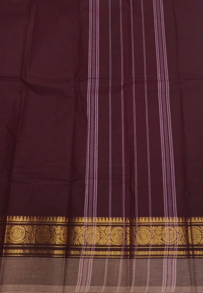 Chettinadu Cotton Saree-Dark Maroon