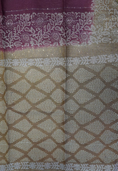 Bhagalpur Cotton Saree-Purple