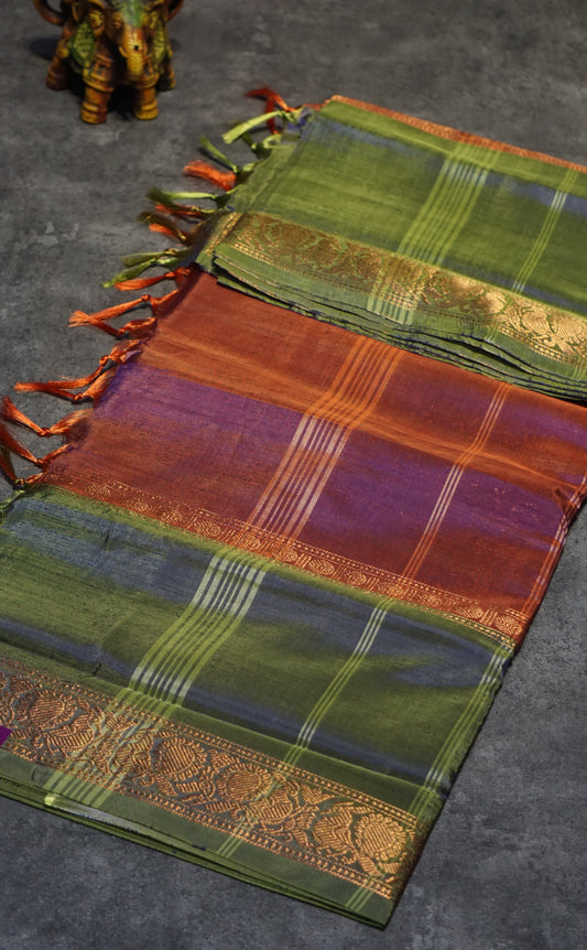 Vazhai Naaru Pattu Saree Vanasigaram Red to Maroon