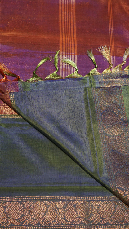 Vazhai Naaru Pattu Saree Vanasigaram Red to Maroon