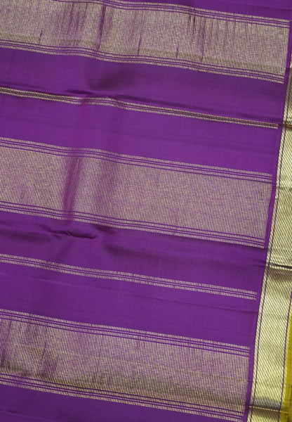 Pure Kanchipuram Silk Saree - Dark Brown with Small Border