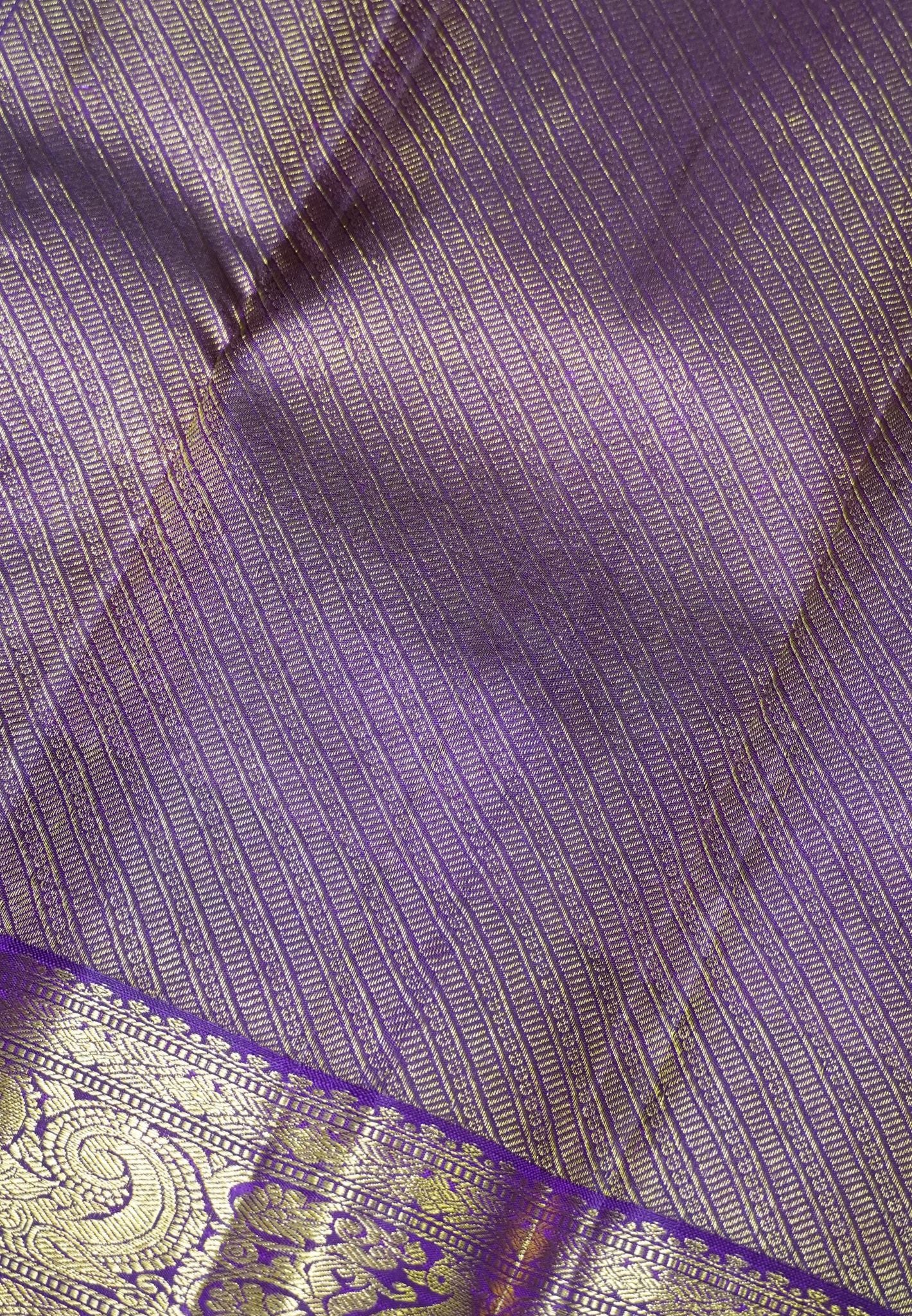Pure Kanchipuram Silk -Mango Yellow-Wine