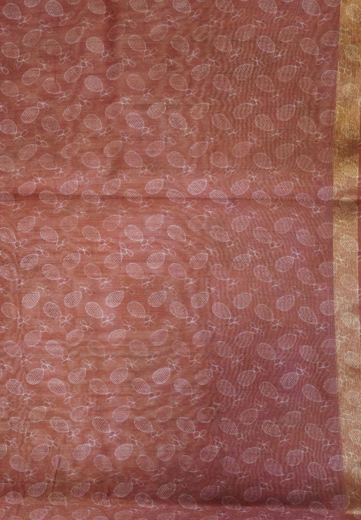 Semi Chanderi -Honey with Manga Embroidery