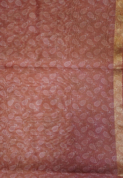 Semi Chanderi -Honey with Manga Embroidery