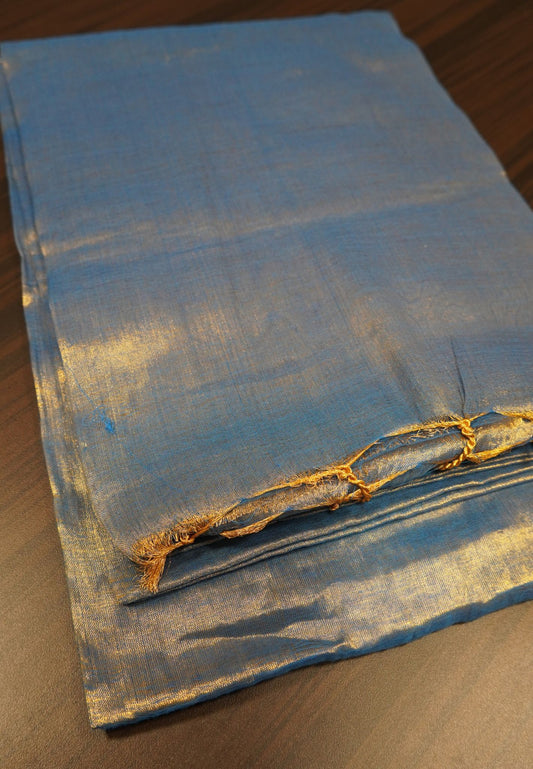 Tissue Silk Saree- Golden Sky Blue