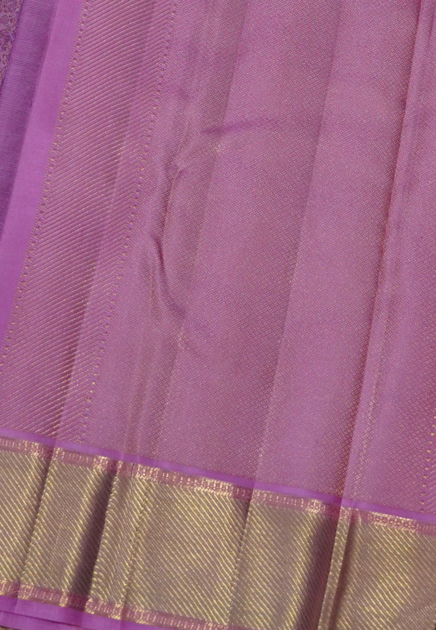 Pure Kanchipuram Silk Saree- Lavender with Floral Motif