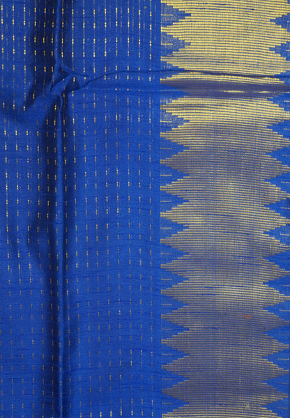 Semi Raw Silk Saree-Ink Blue