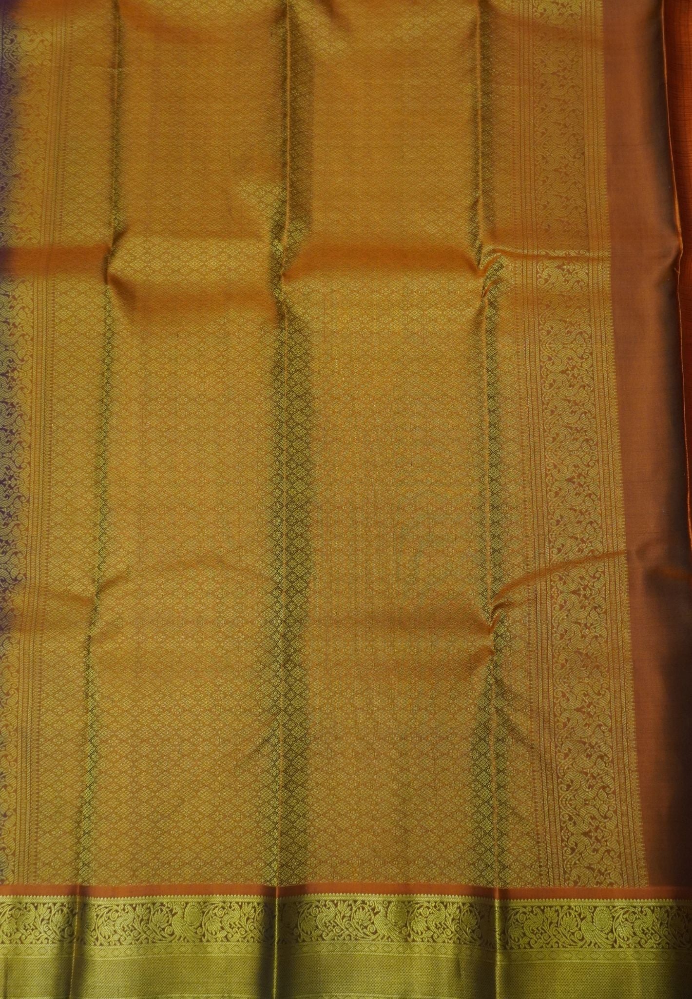 Pure Kanchipuram Silk Saree-Wine with Contrast Border