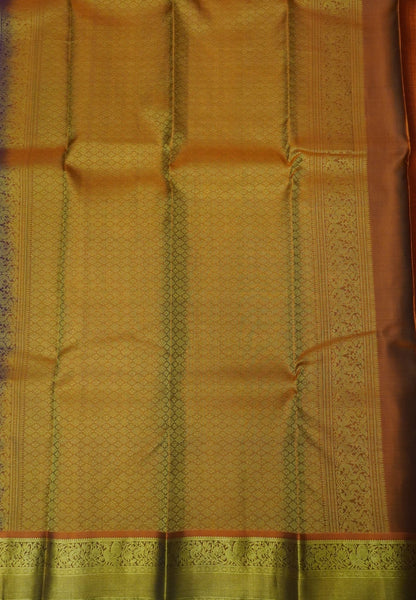 Pure Kanchipuram Silk Saree-Wine with Contrast Border