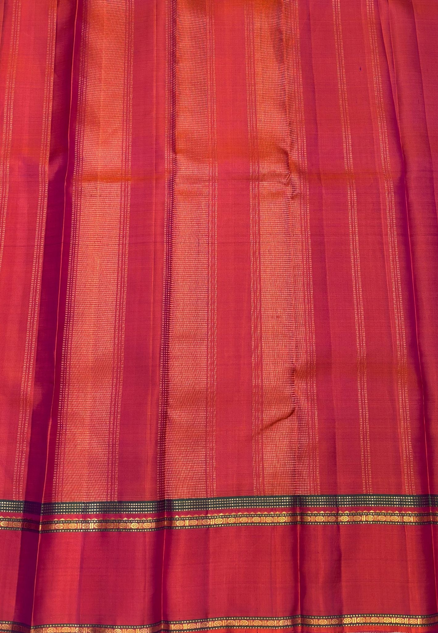 Pure Kanchipuram Silk Saree-Wine with Contrast Rettapet Border