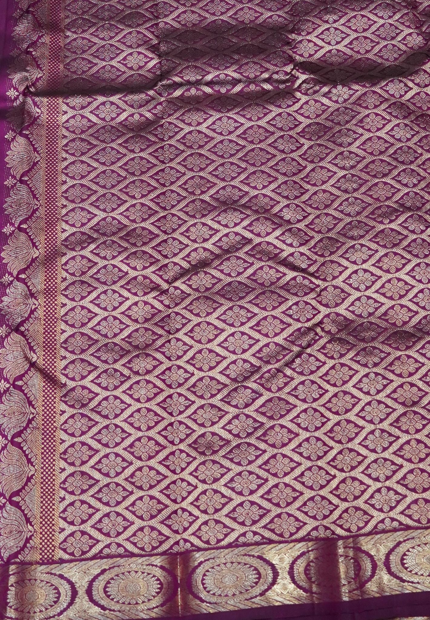 Pure Silk Saree – Wine Purple with Rich Zari Weaving