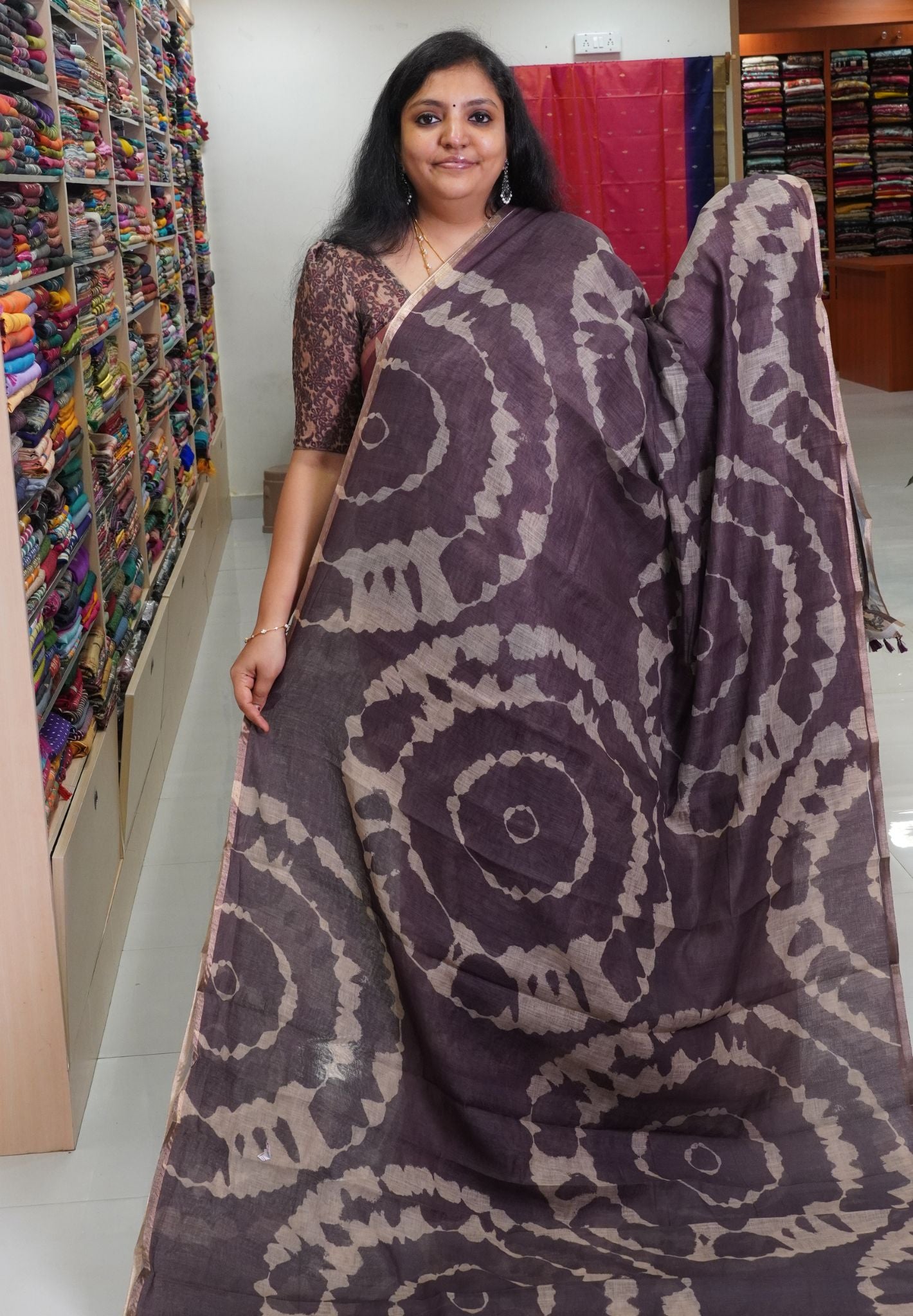 Linen Saree -Muted Brown