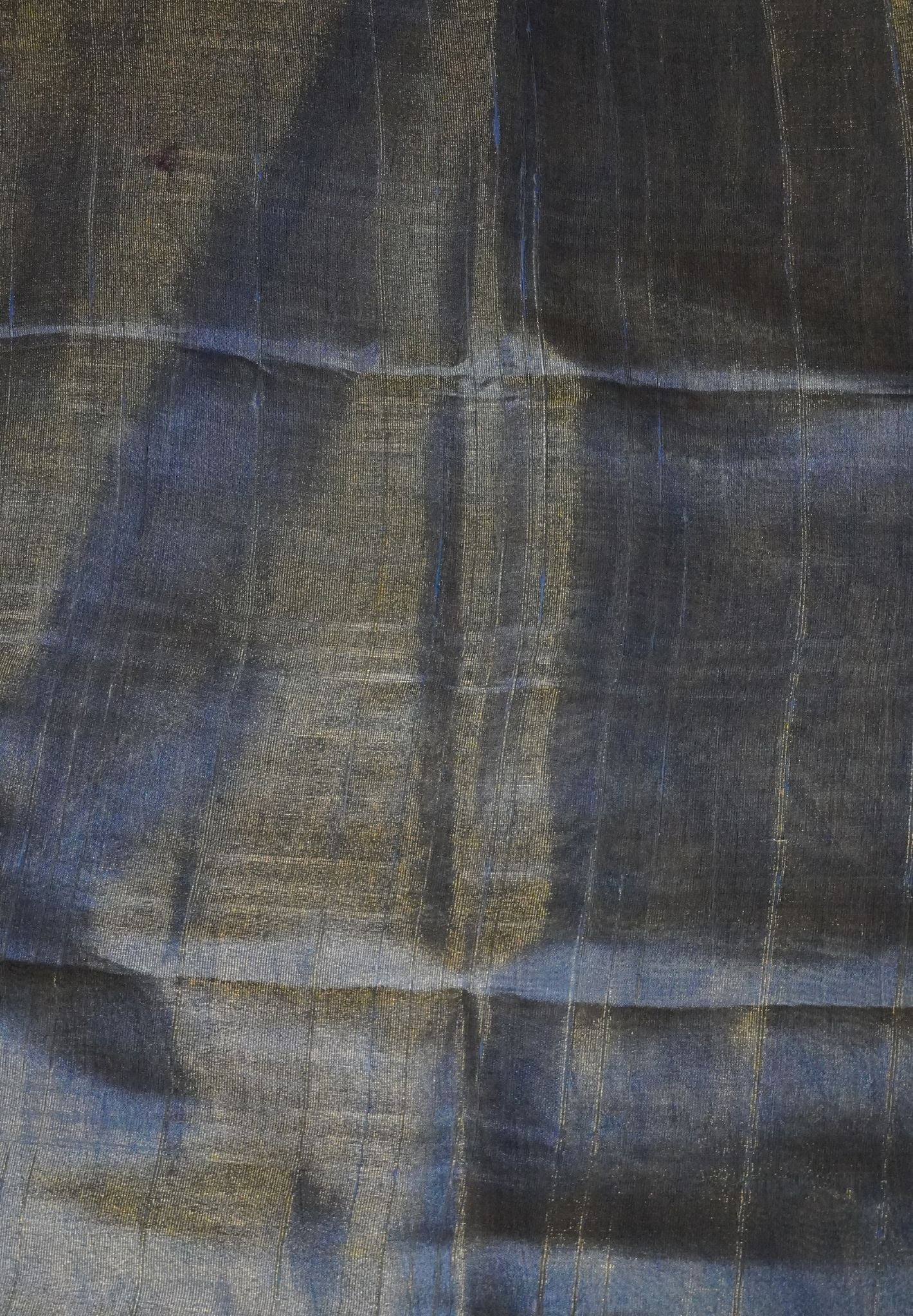 Semi Tissue Silk Beige-Blue with Warli Print